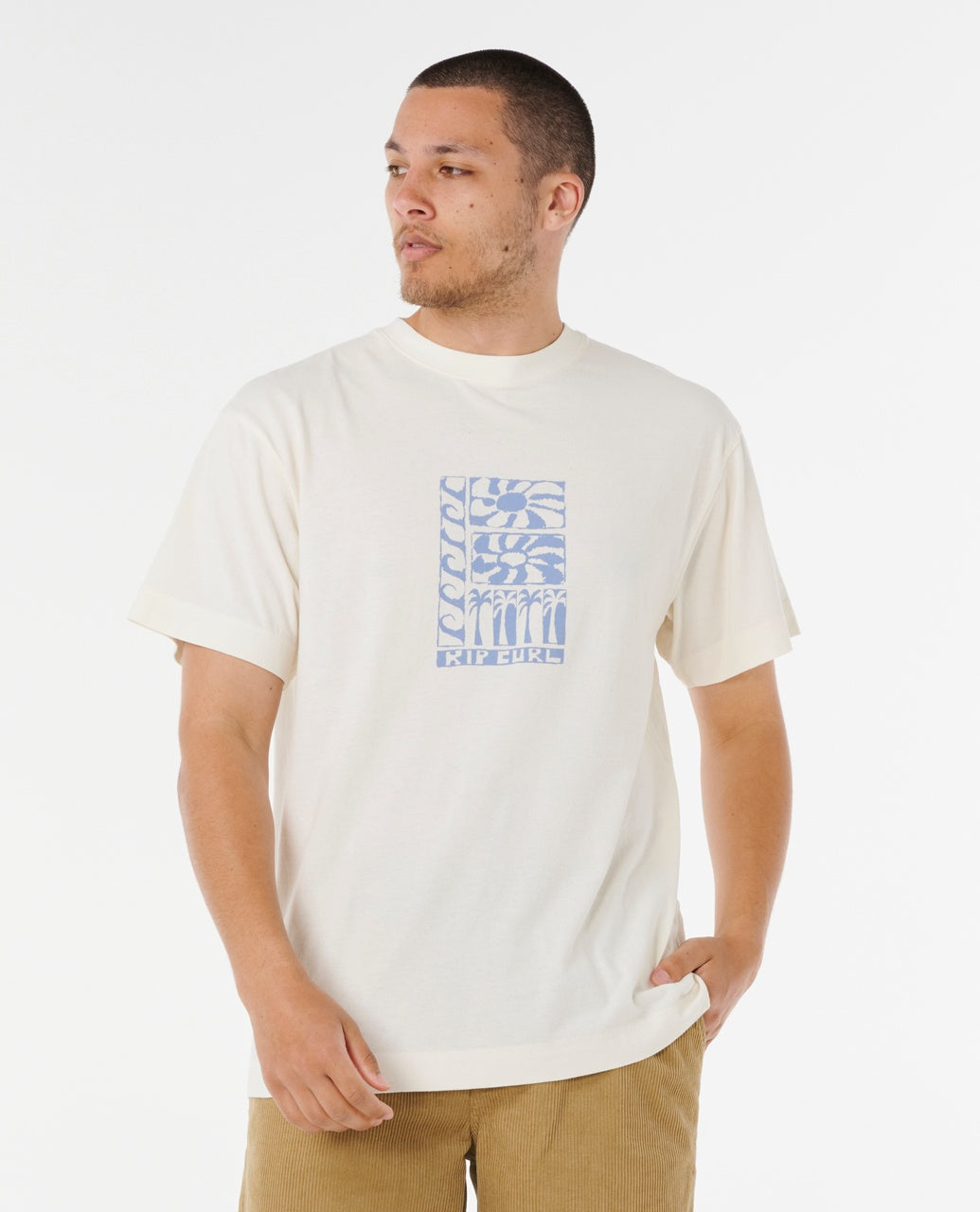 AOTS TY WILLIAMS STACKED TEE - bone