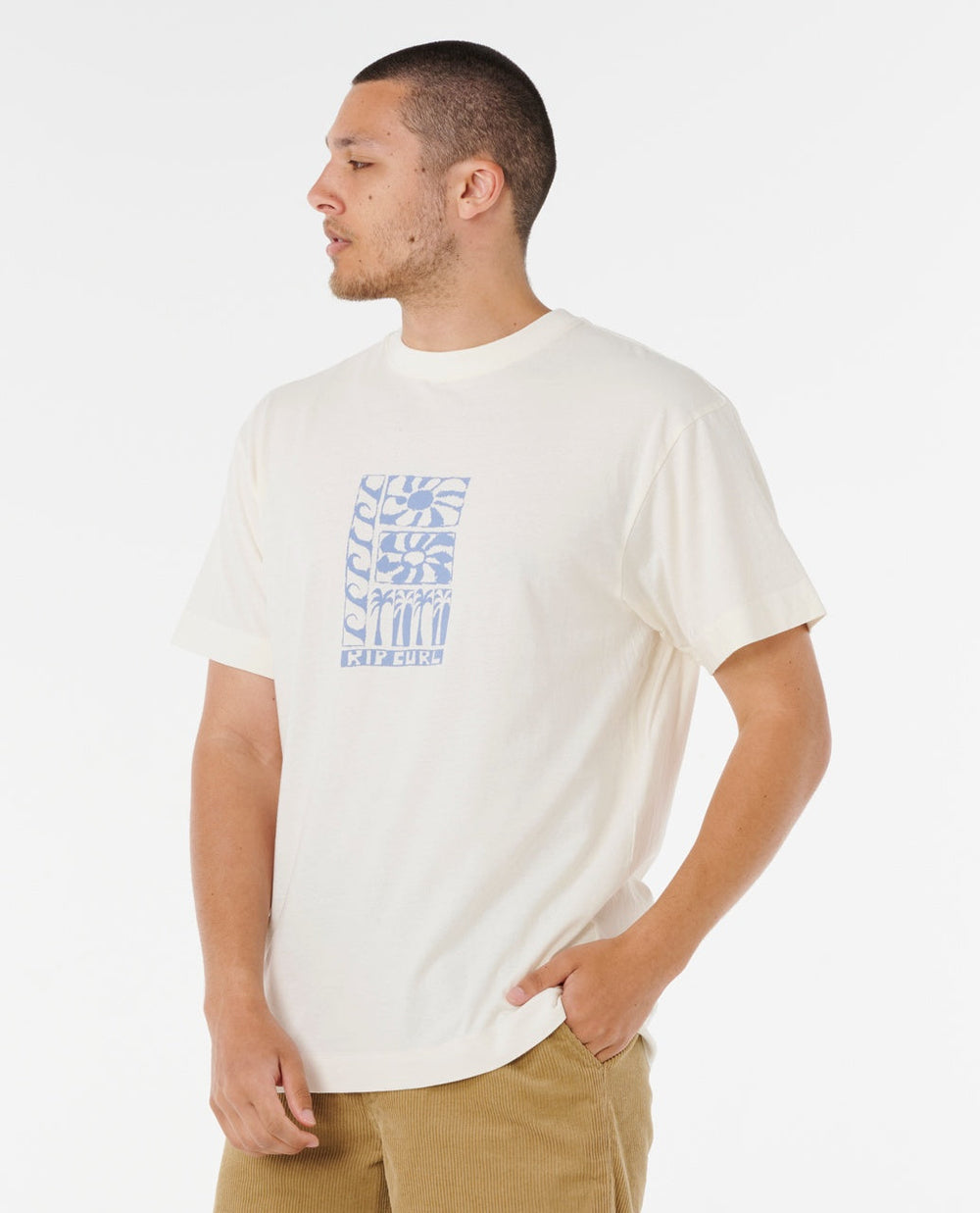 AOTS TY WILLIAMS STACKED TEE - bone