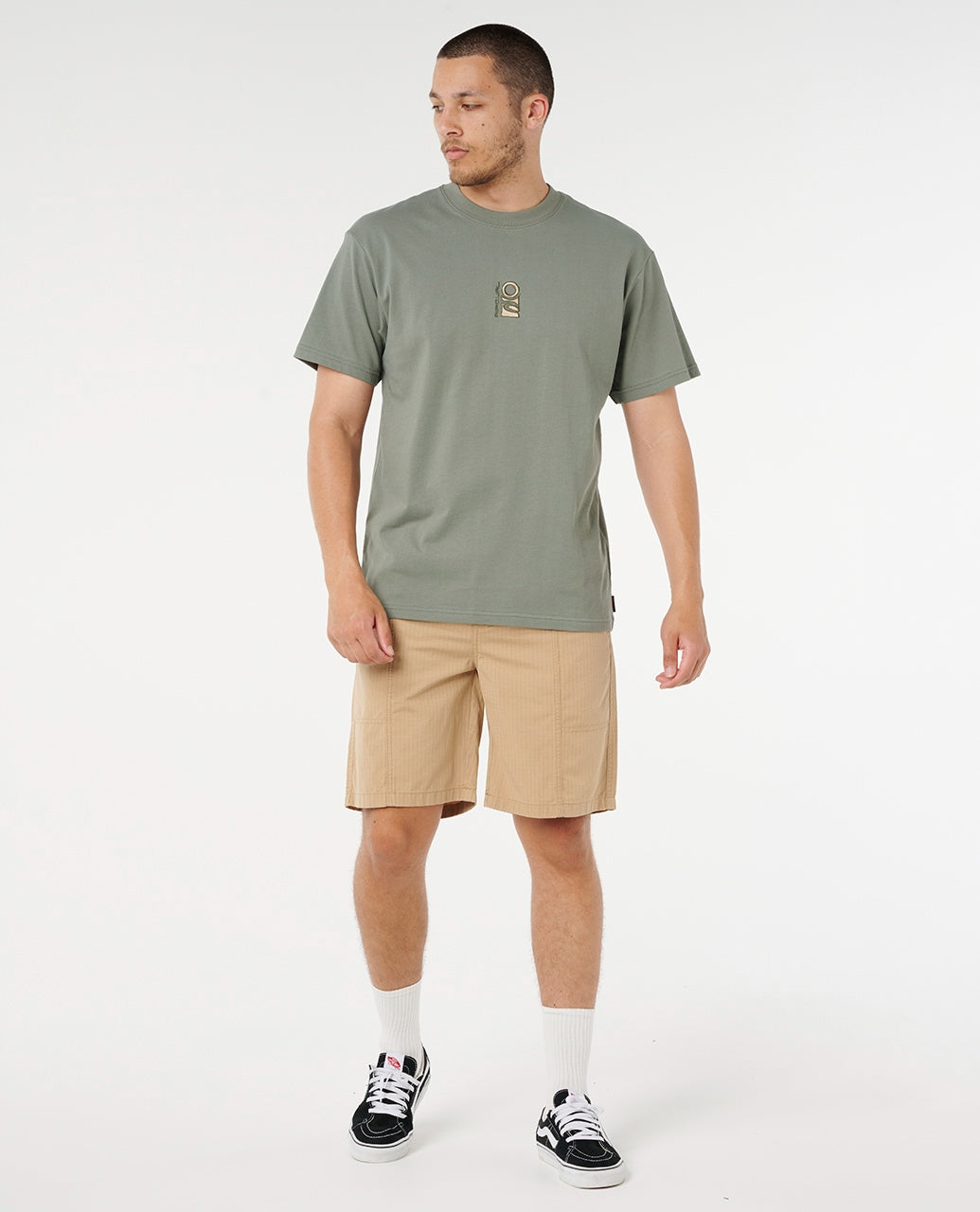 SEARCH STACK EMBROID T - cactus green