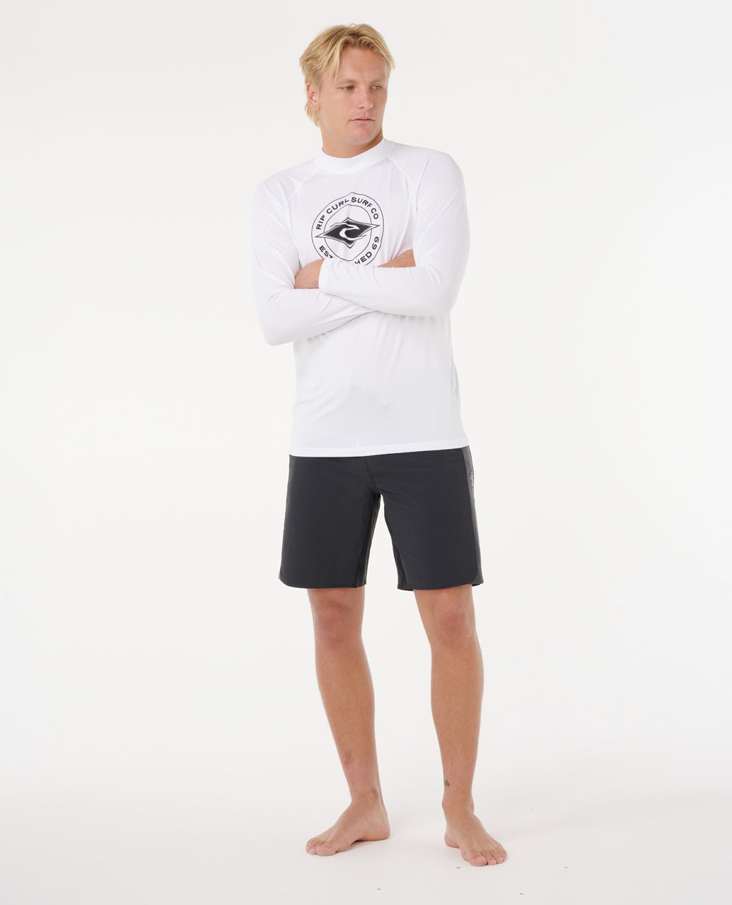 חולצת גלישה ארוכה לגברים – Stapler UPF Long Sleeve Rash Vest (White)
