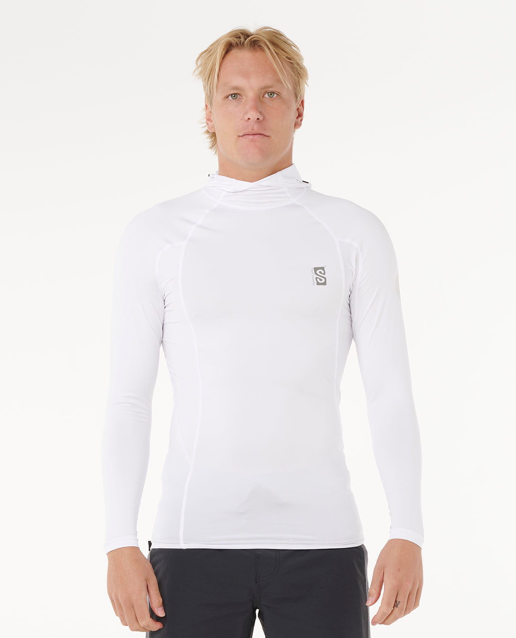 חולצת לייקרה ארוכה לגברים עם כובע – Search UPF50 Performance Hood Long Sleeve Rash Vest