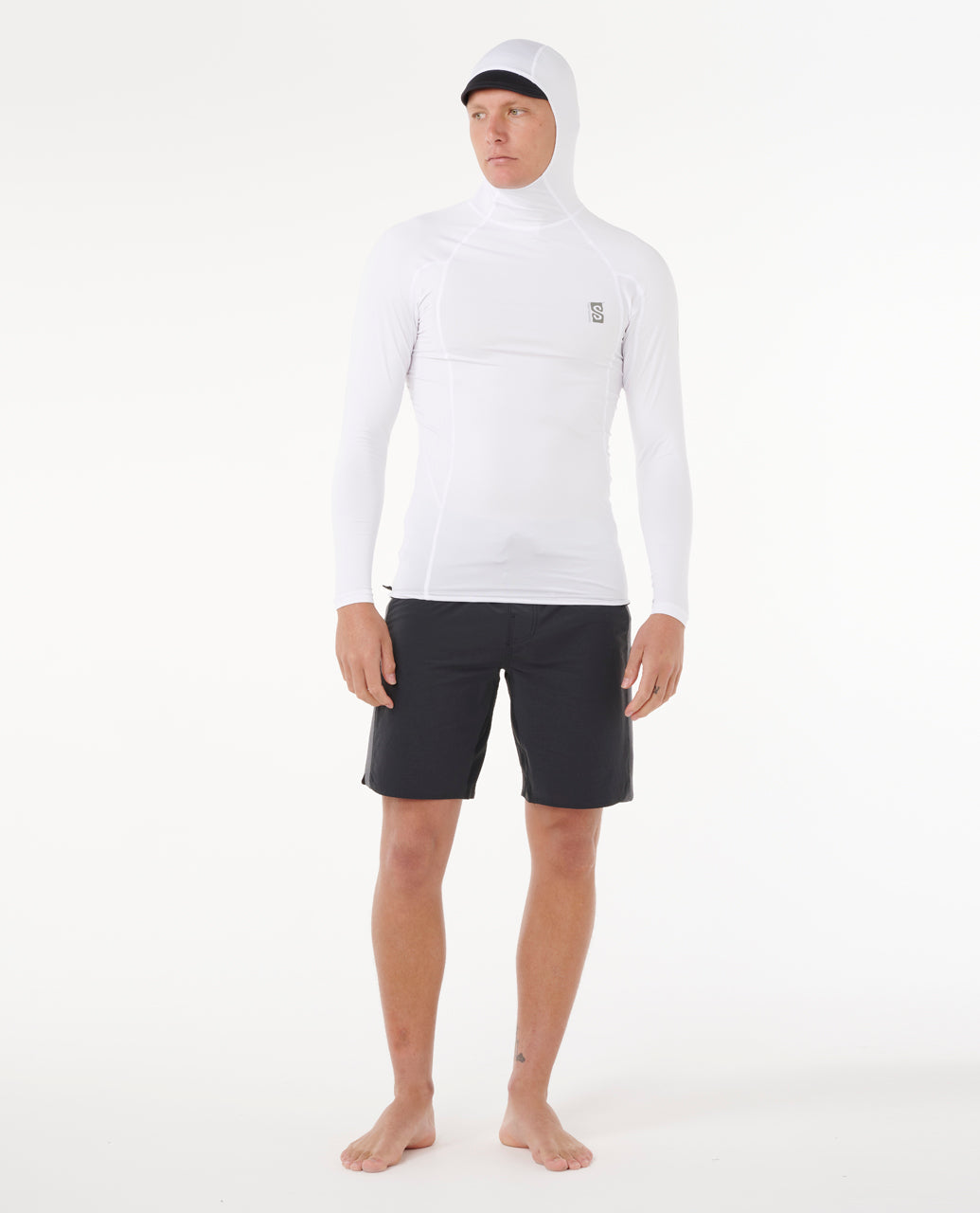 חולצת לייקרה ארוכה לגברים עם כובע – Search UPF50 Performance Hood Long Sleeve Rash Vest