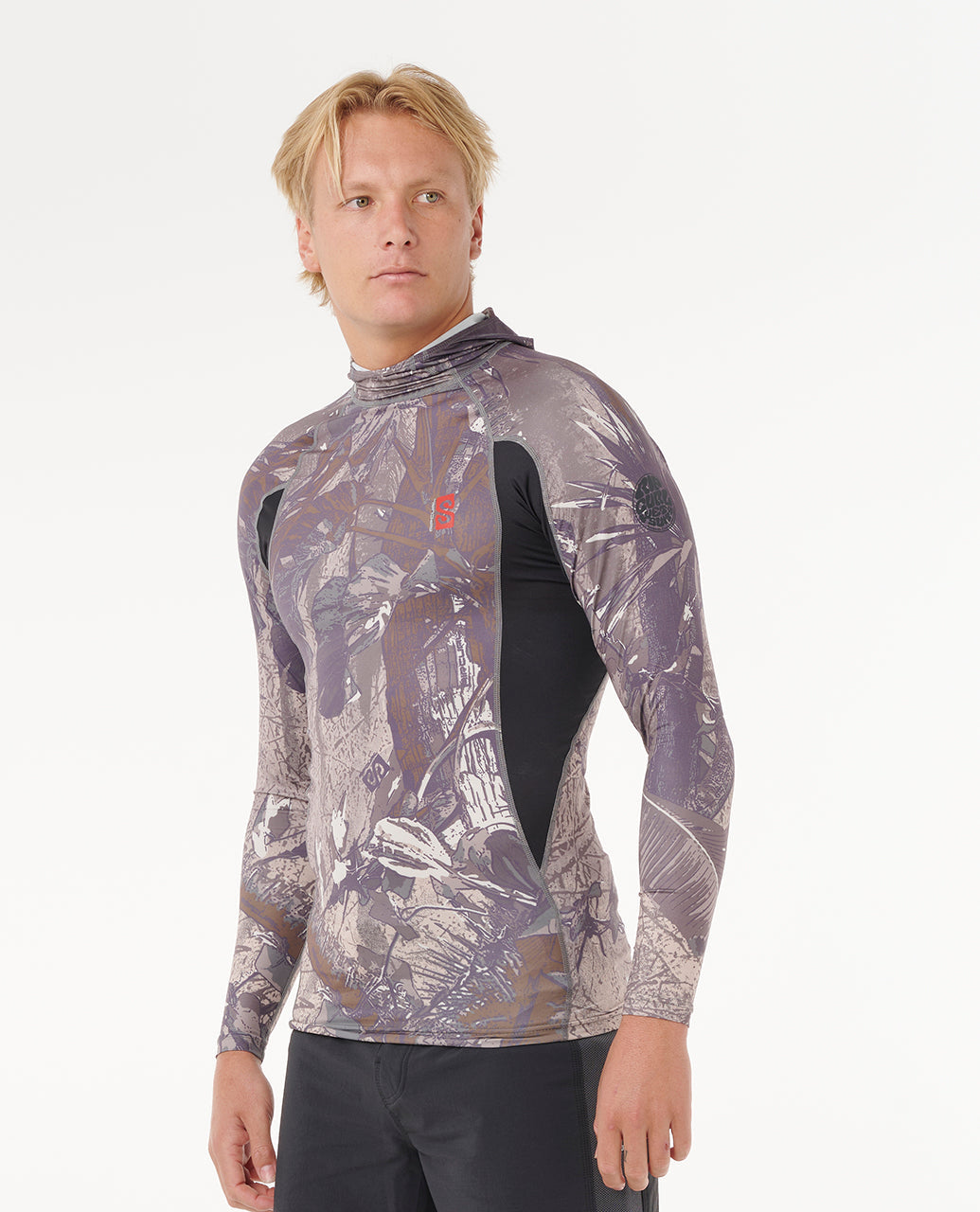 חולצת לייקרה ארוכה לגברים עם כובע – Search UPF50 Performance Hood Long Sleeve Rash Vest