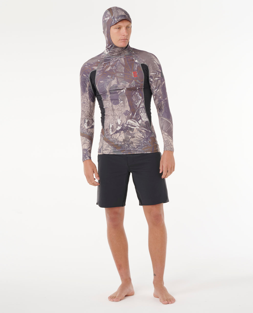 חולצת לייקרה ארוכה לגברים עם כובע – Search UPF50 Performance Hood Long Sleeve Rash Vest
